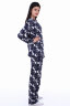 Пижама с брюками для девочки арт. ПД-006 кошки синие