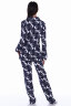 Пижама с брюками для девочки арт. ПД-006 кошки синие