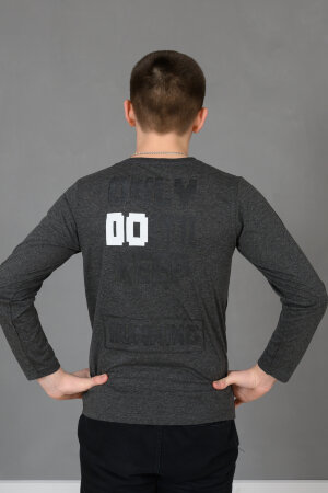 Детский лонгслив для мальчика 83018 антрацит