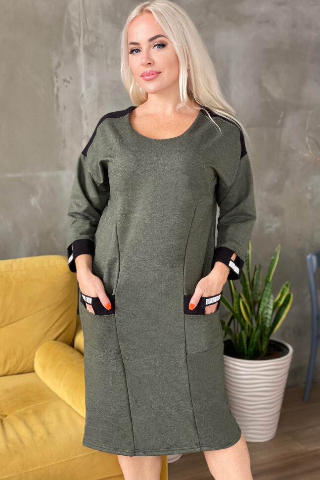 Платье женское 9083 хаки