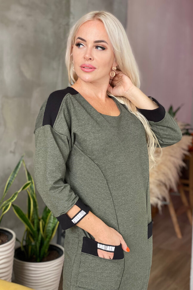 Платье женское 9083 хаки