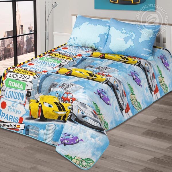 Покрывало стеганое Суперкар, поплин