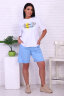 Женский костюм с шортами 47072 голубой