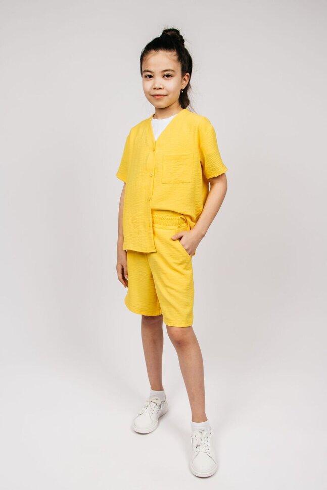 Костюм с шортами для девочки 0416 желтый