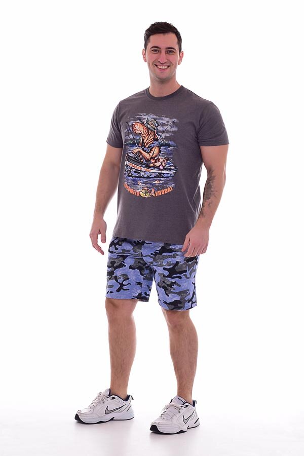 Костюм мужской 9-124б (антрацит-меланж+индиго)