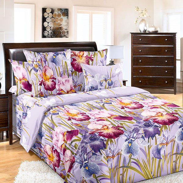 КПБ Ирис перкаль голубой 2 сп. европр.