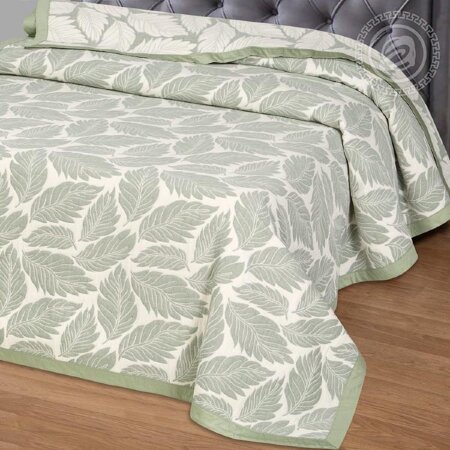 Покрывало Флора зеленая, жаккард