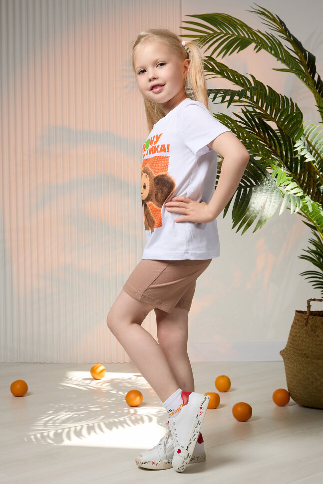 Детский костюм с шортами 7388 Чебурашка капучино