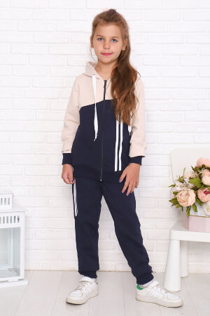 Костюм с брюками для девочки 78501 бежевый