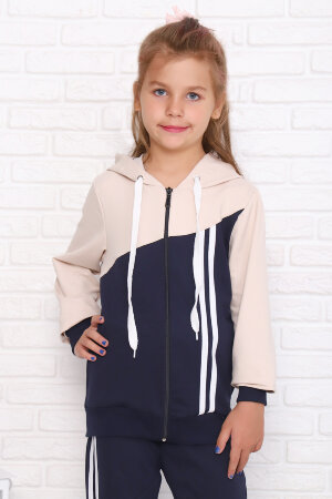 Костюм с брюками для девочки 78501 бежевый