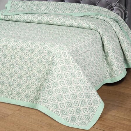 Покрывало Гертруда зеленая, жаккард