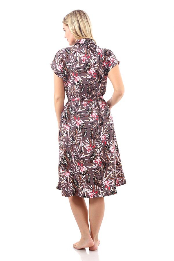 Халат Абстракция бежевый лист К-23