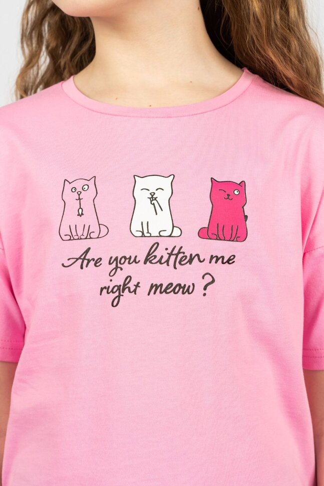 Костюм с лосинами для девочки 41103 (футболка,лосины) с.розовый/синий