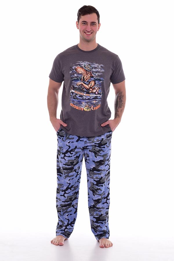 Костюм мужской 9-125б (антрацит-меланж+индиго)