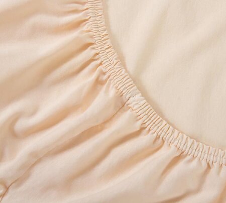 Простыня на резинке Кремовая, трикотаж