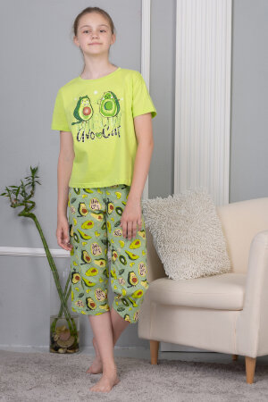 Пижама с бриджами для девочки Эшли салатовый