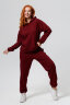 Женский костюм с брюками 14424 оверсайз винный