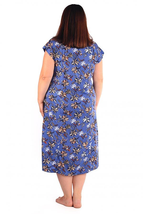 Халат Абстракция голубой цветок К-23