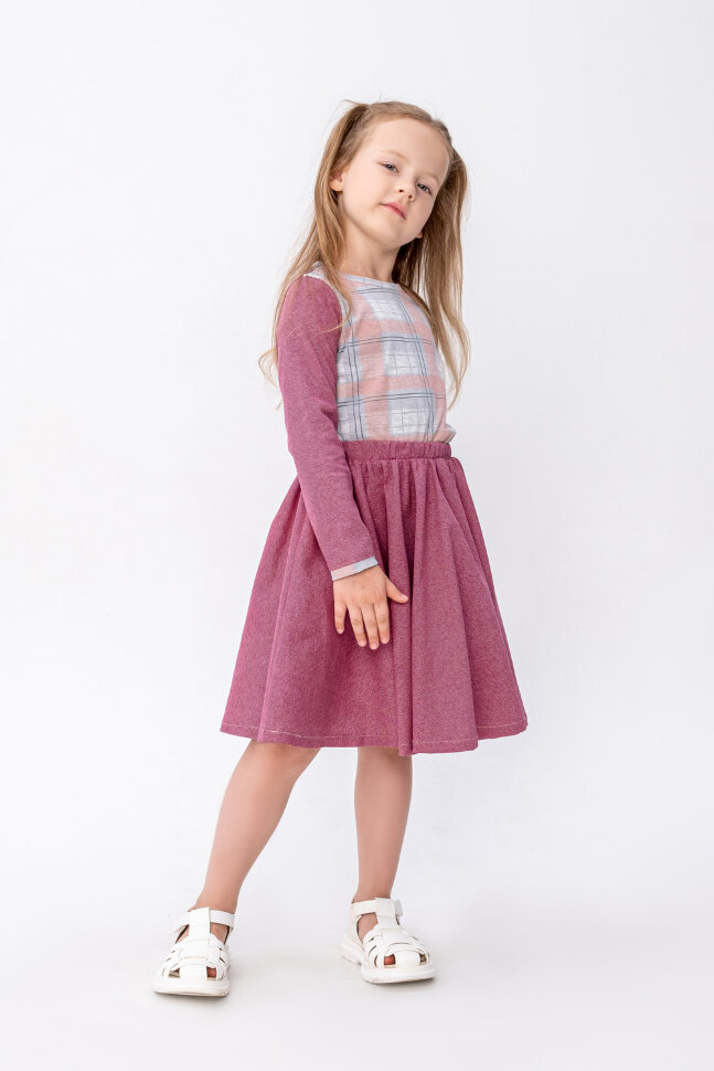 Костюм с юбкой для девочки Амели бордовый