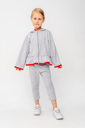 Костюм с бриджами для девочки Эмми серый