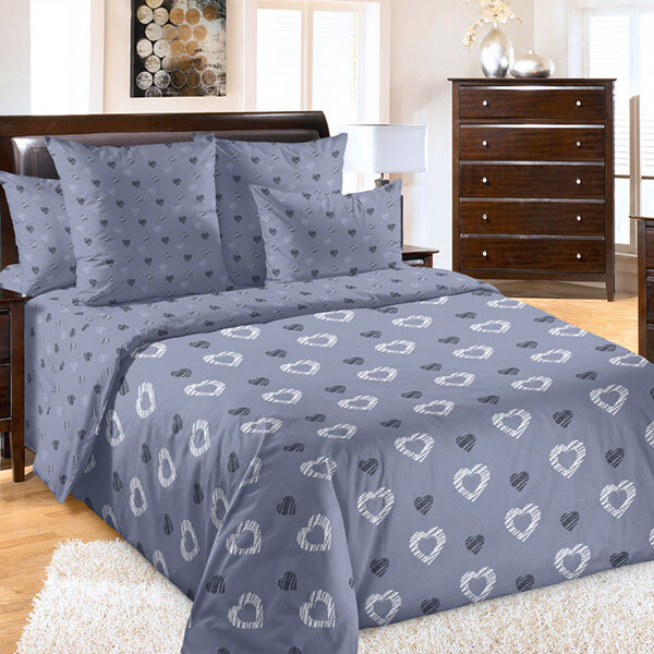 Покрывало стеганое Валери синий, перкаль