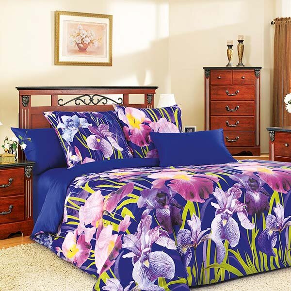 КПБ Ирис  синий 1.5 сп.