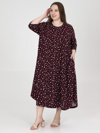 Платье Верона бордо горох кулирка