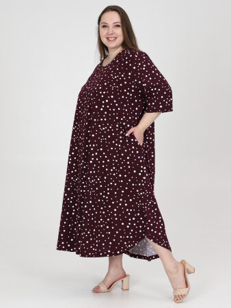 Платье Верона бордо горох кулирка
