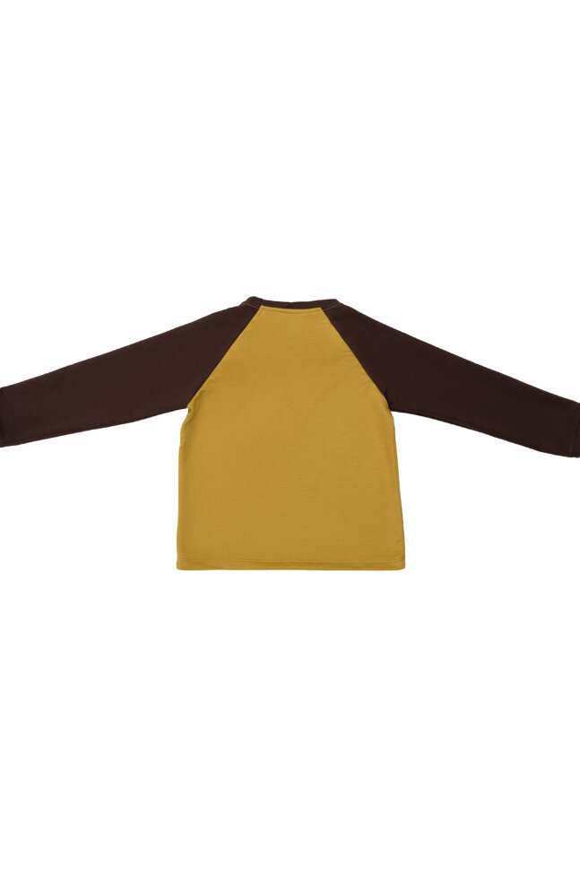 Детский лонгслив для мальчика Элвис горчичный, шоколадный