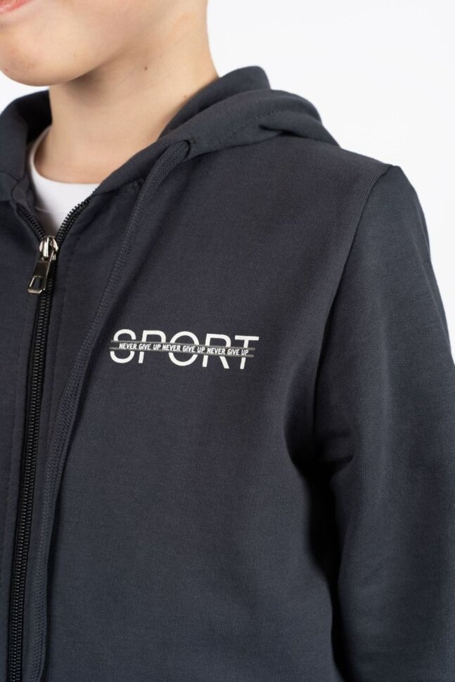 Детский костюм с брюками Спортивный темно серый