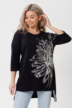 Женская туника 7164W цветок+волна