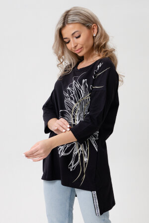 Женская туника 7164W цветок+волна