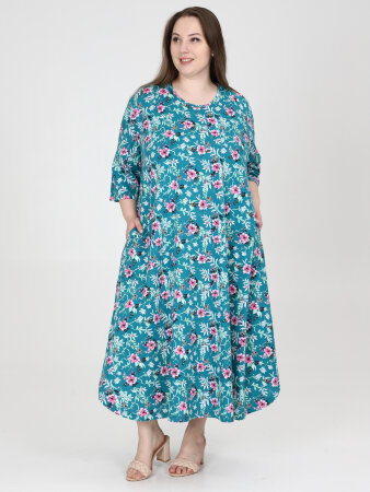 Платье Верона бирюза кулирка