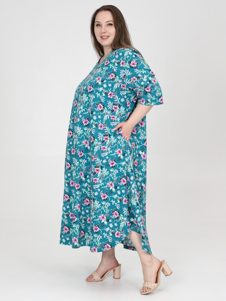 Платье Верона бирюза кулирка