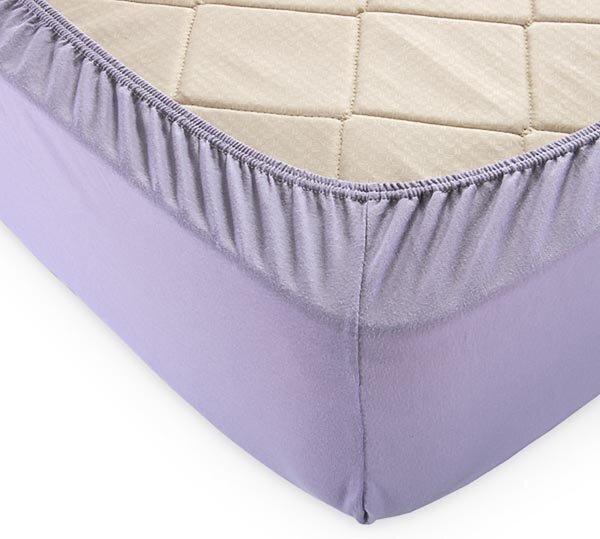 Простыня на резинке Лиловая, трикотаж