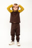 Детский лонгслив для мальчика Элвис шоколадный, горчичный