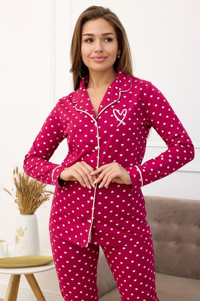 Пижама женская Сердечки 9895
