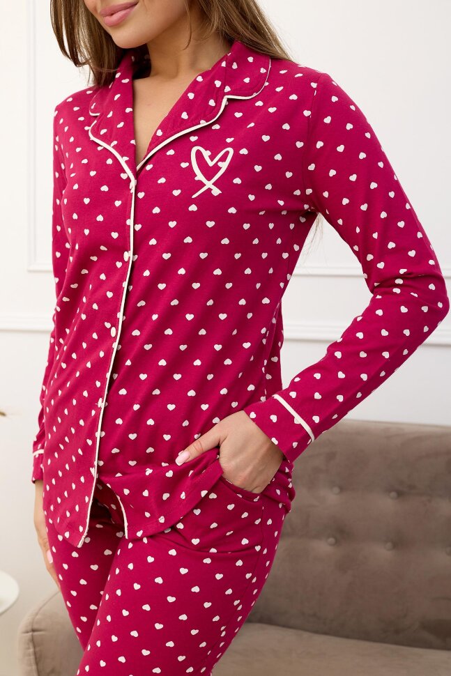 Пижама женская Сердечки 9895