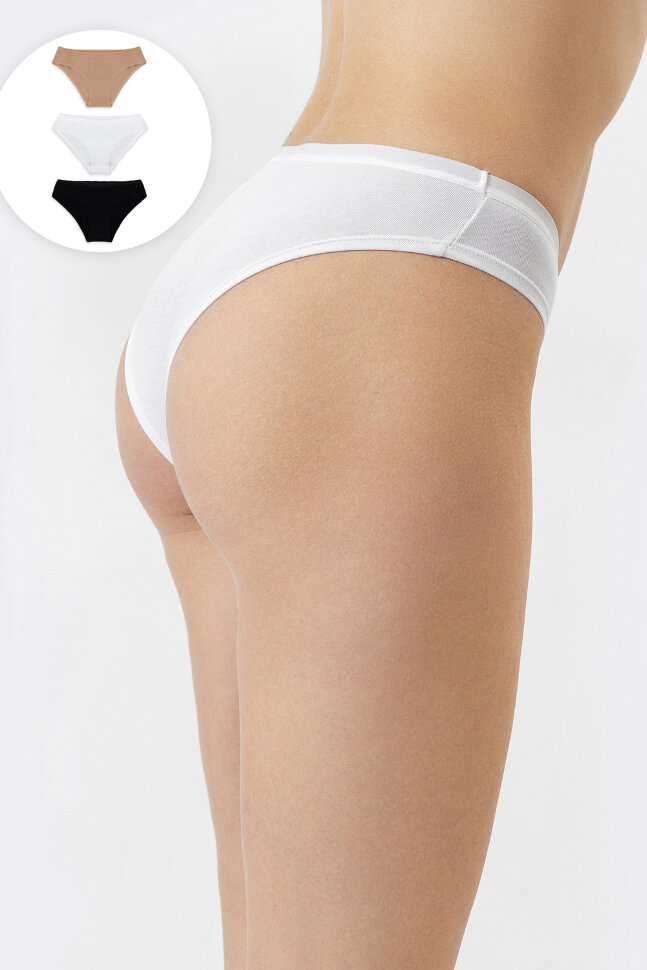 Женские трусы 412246-3 белый, бежевый, черный