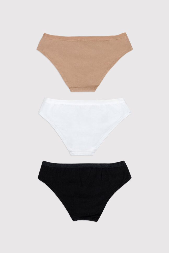 Женские трусы 412246-3 белый, бежевый, черный