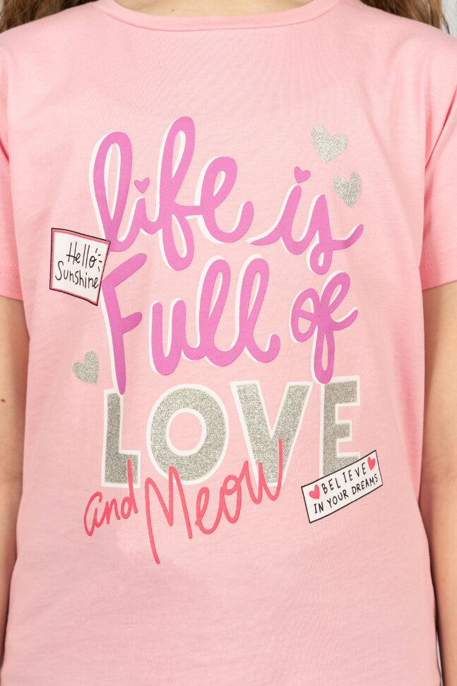 Костюм с шортами для девочки 41107 (футболка, шорты)