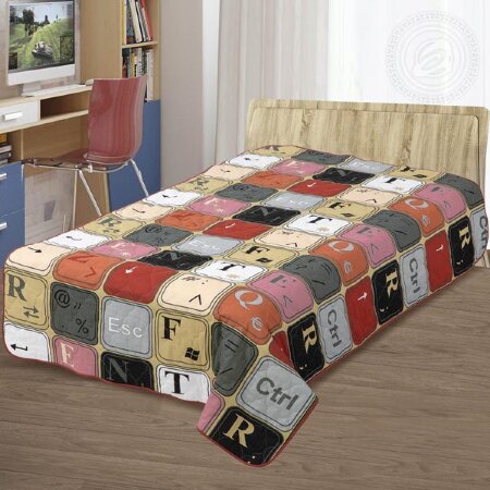 Покрывало стеганое Клавиатура, бязь