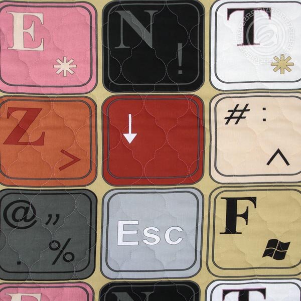 Покрывало стеганое Клавиатура, бязь