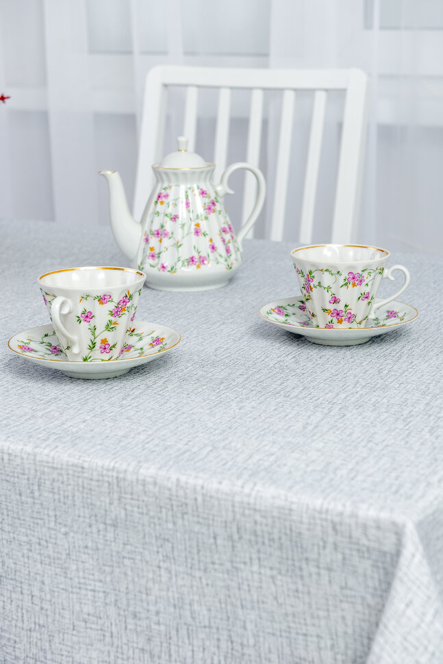 Скатерть Льняное полотно серый