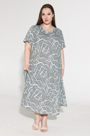 Платье Комфорт зеленый ромб ПЛГ-92