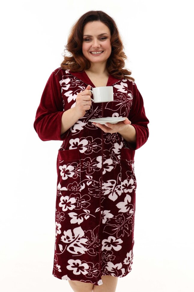 Халат Женский 53530 бордовый