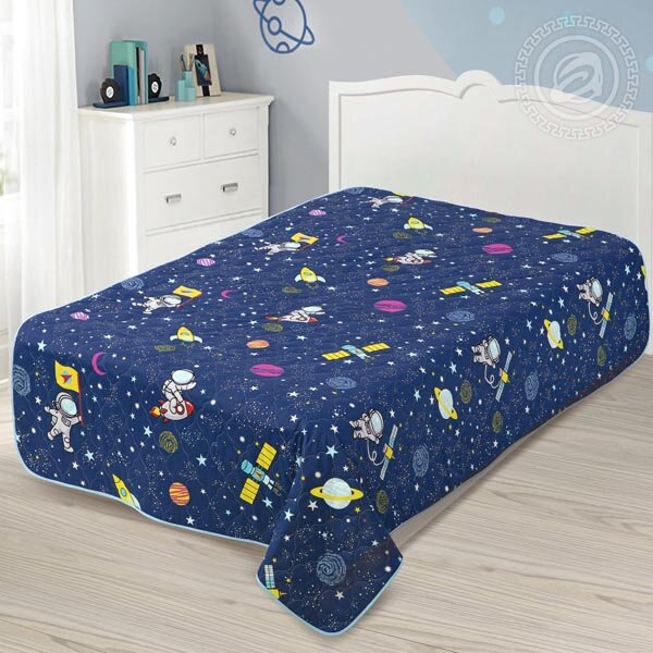 Покрывало стеганое Космический десант, поплин