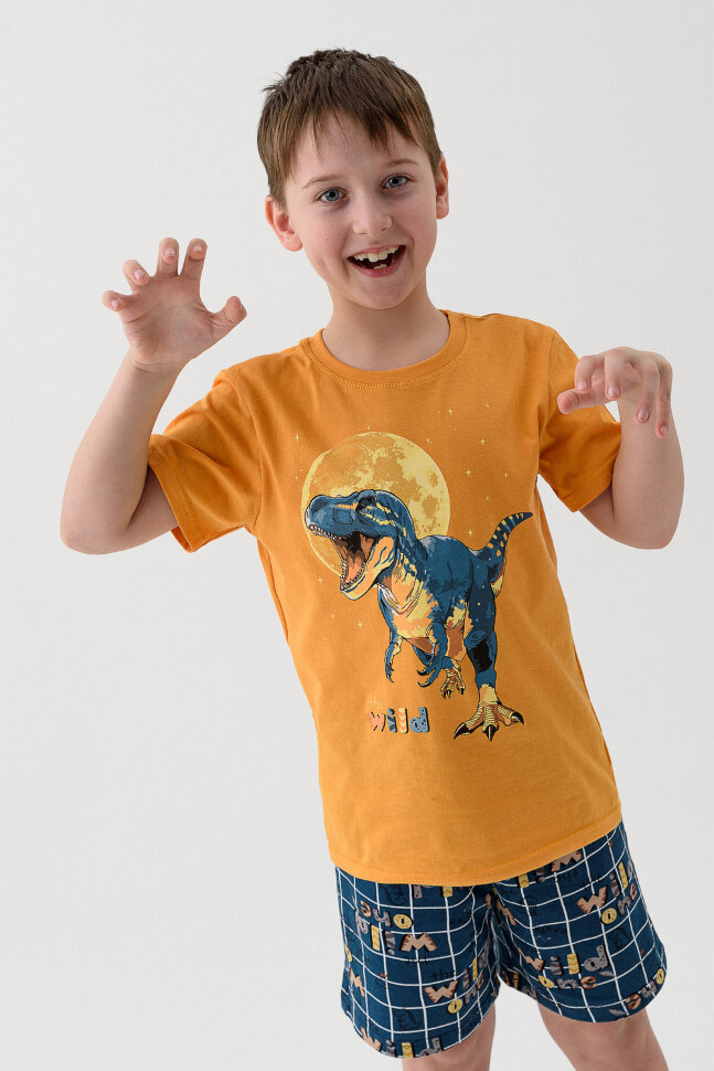 Пижама с шортами для мальчика Рычалкин