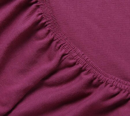 Простыня на резинке Марсала, трикотаж