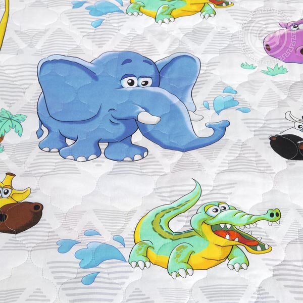 Покрывало стеганое Весёлый зоопарк, поплин